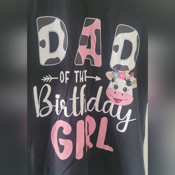 Dad of the Birthday Girl Shirt Dad Men Birthday Party T-Shirt Size L New Cotton - Picture 5 of 8